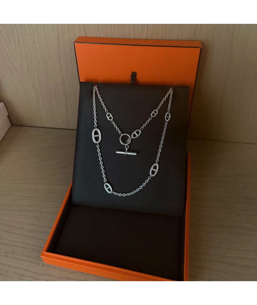 HERMES Серебряное серебряное колье, фото 2