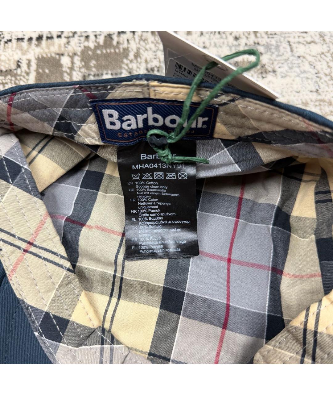 BARBOUR Темно-синяя хлопковая кепка/бейсболка, фото 6