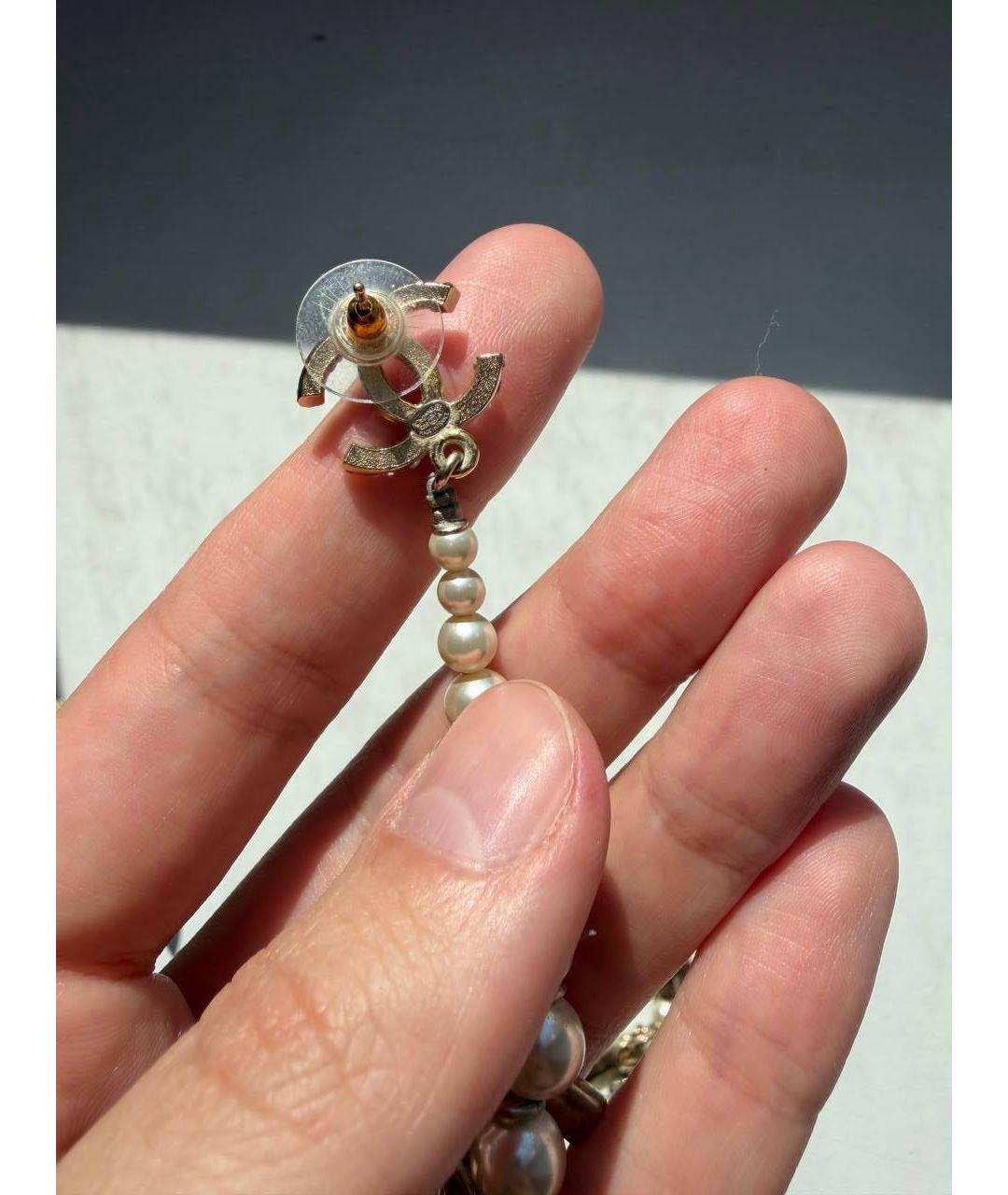 CHANEL Золотые серьги, фото 8