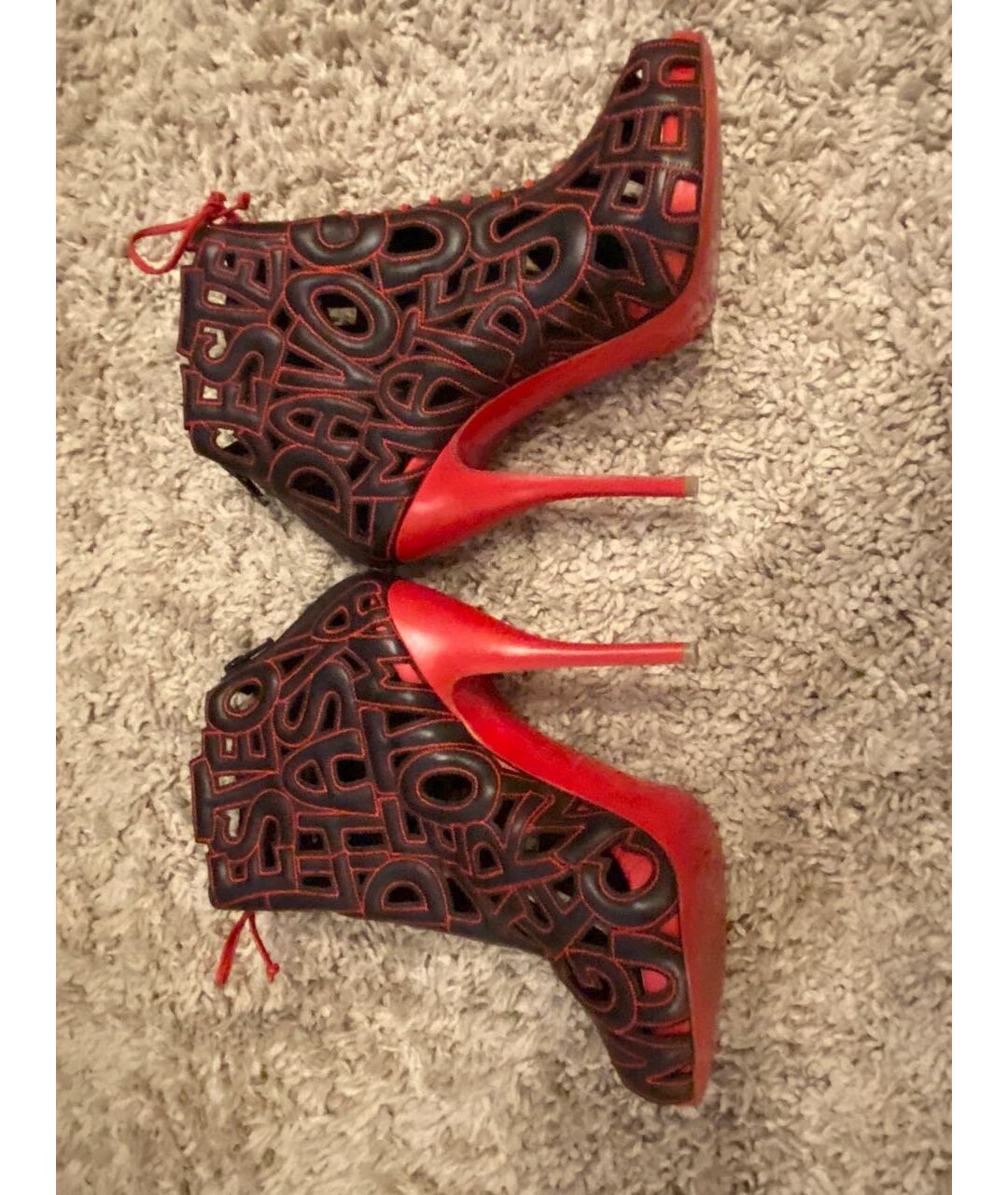 CHRISTIAN LOUBOUTIN Черные кожаные босоножки, фото 5