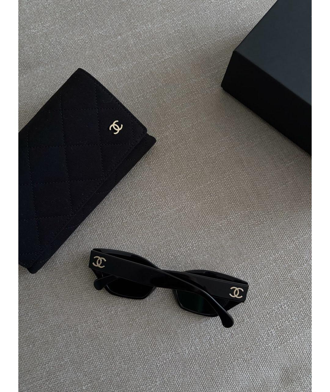 CHANEL Черные пластиковые солнцезащитные очки, фото 4