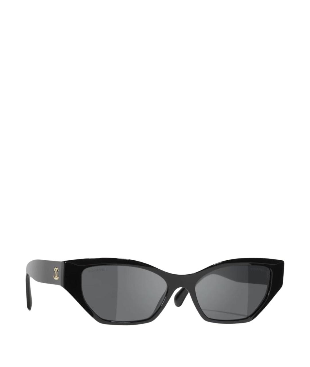 CHANEL Черные пластиковые солнцезащитные очки, фото 1