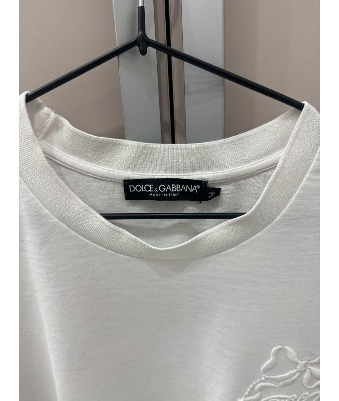 DOLCE&GABBANA Белая хлопковая футболка, фото 5