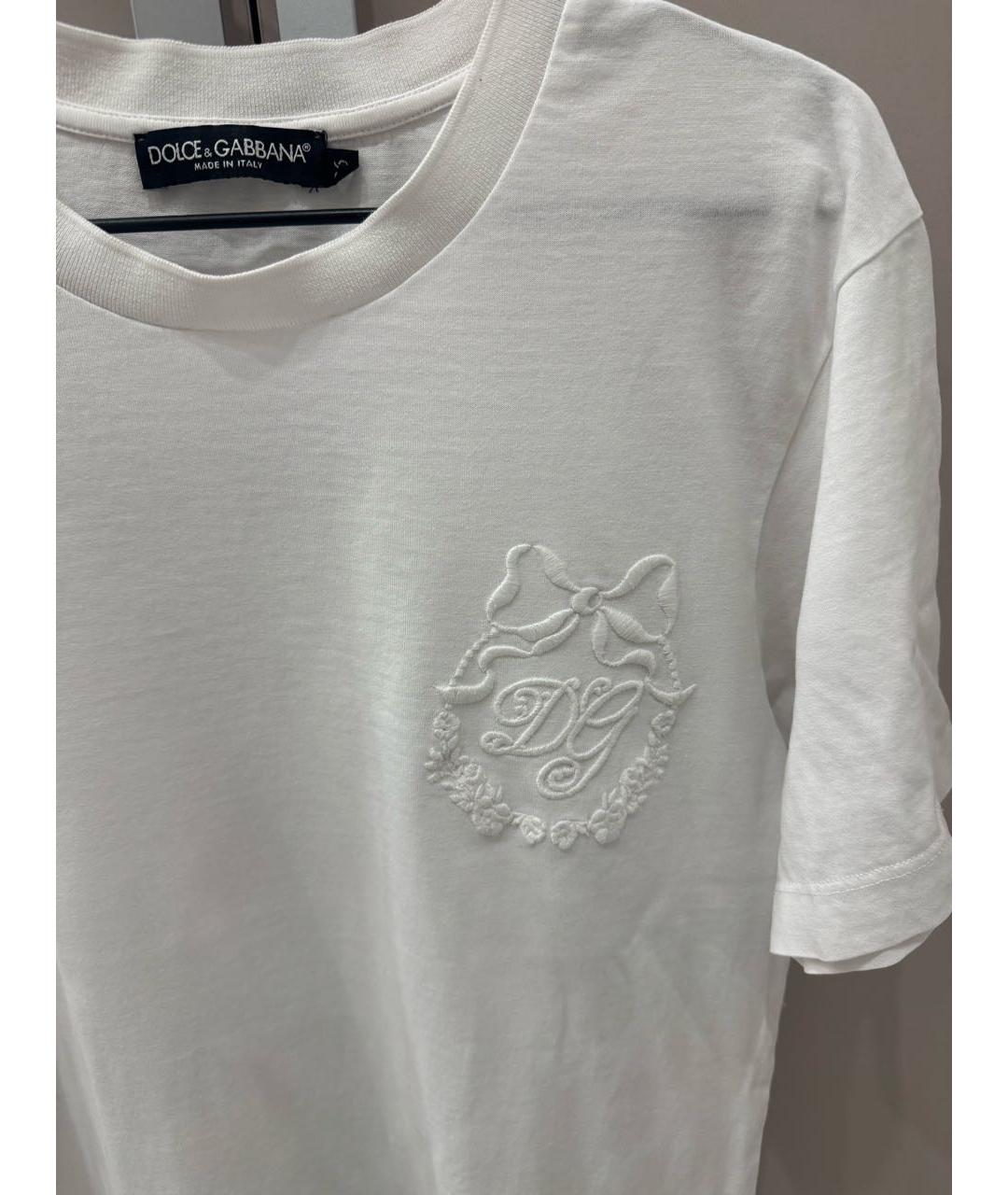 DOLCE&GABBANA Белая хлопковая футболка, фото 4
