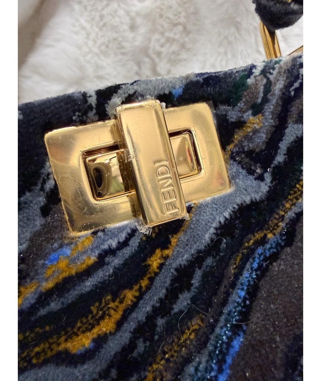 FENDI Мульти бархатная сумка с короткими ручками, фото 5