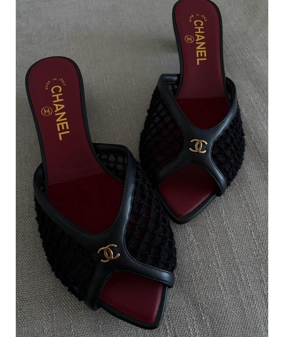 CHANEL Черные мюли, фото 3
