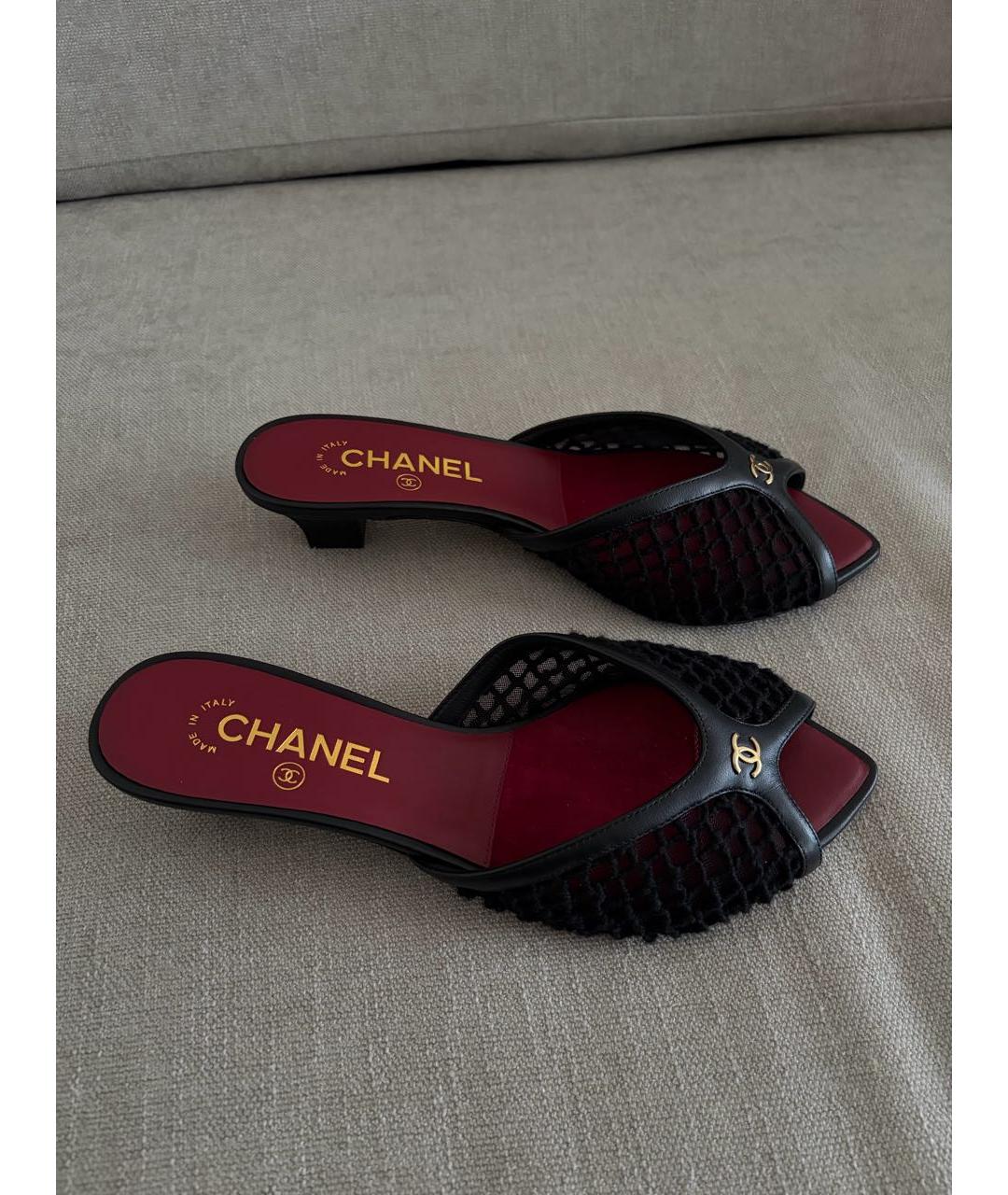 CHANEL Черные мюли, фото 4