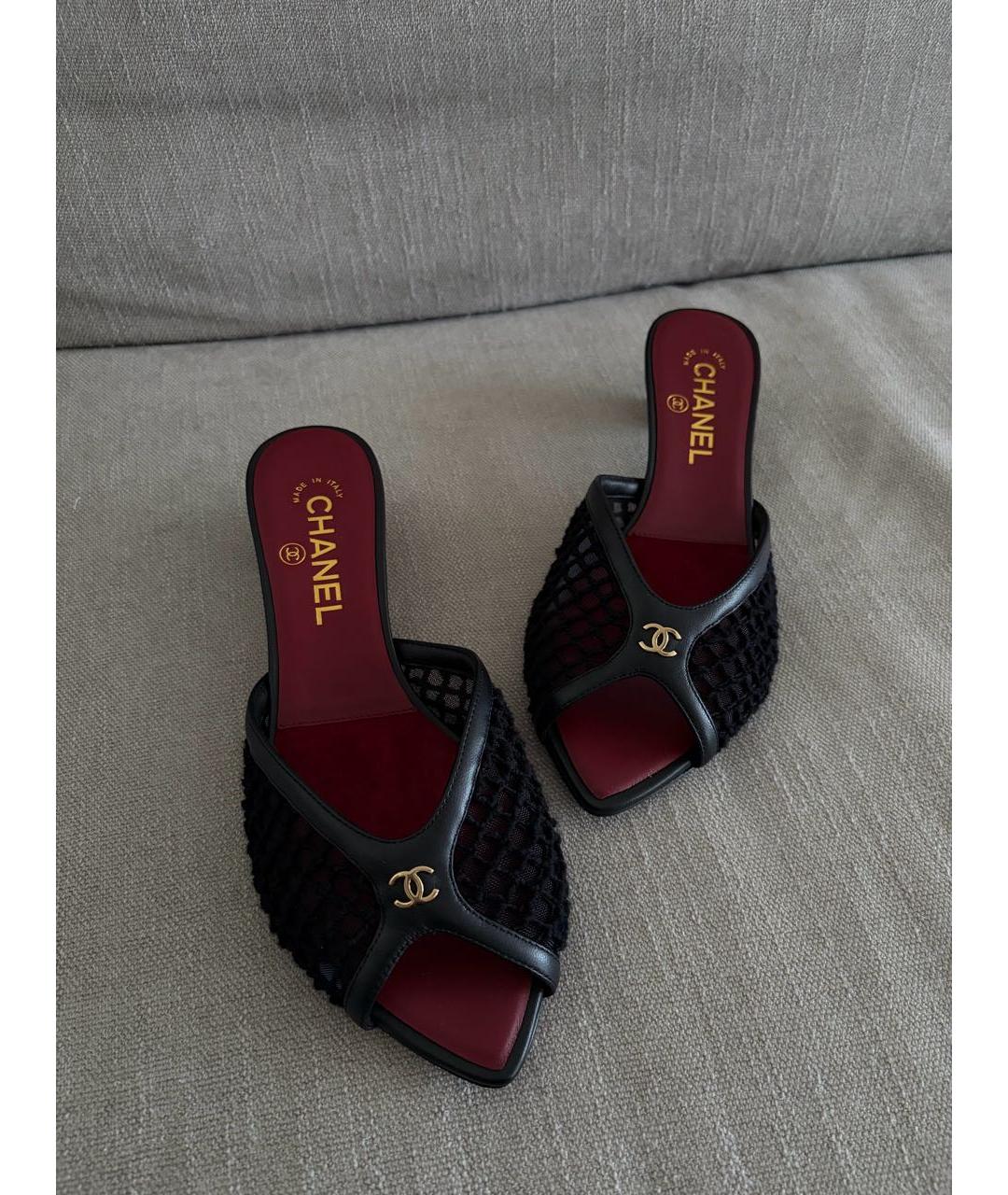 CHANEL Черные мюли, фото 2