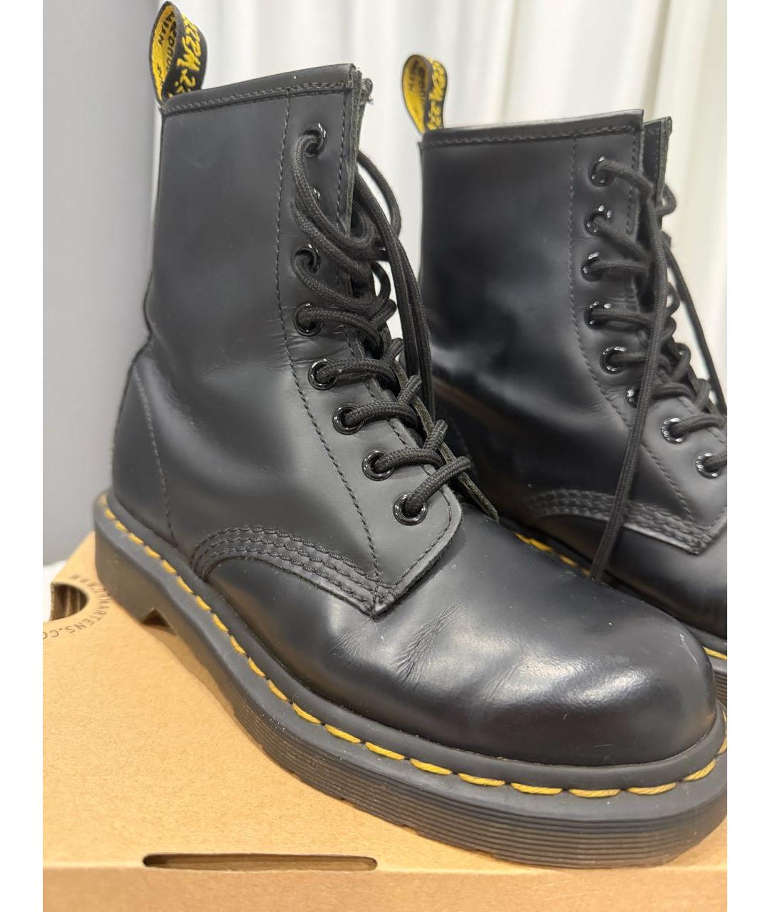DR. MARTENS Черные кожаные ботинки, фото 5