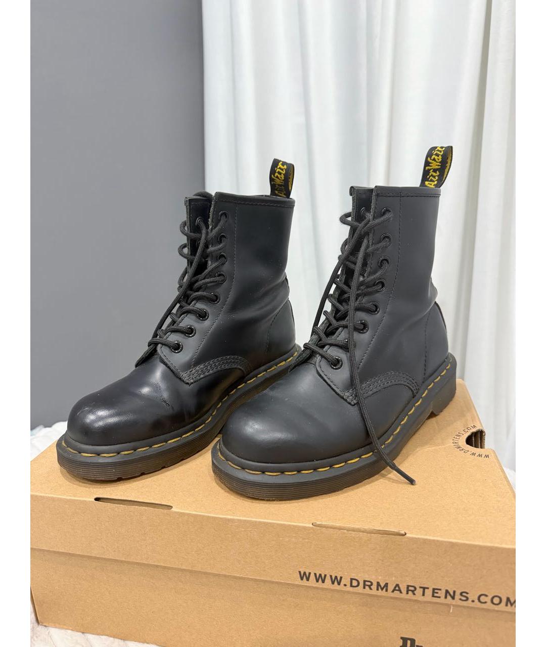 DR. MARTENS Черные кожаные ботинки, фото 2