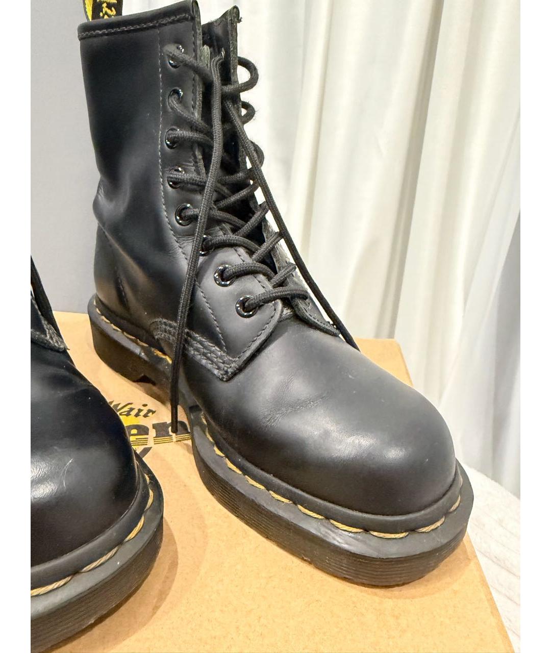 DR. MARTENS Черные кожаные ботинки, фото 7