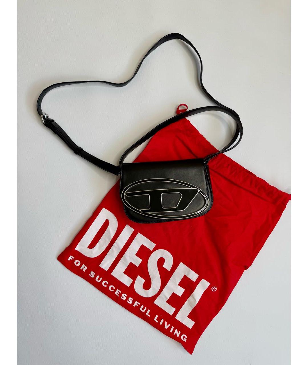 DIESEL Черная кожаная сумка через плечо, фото 6