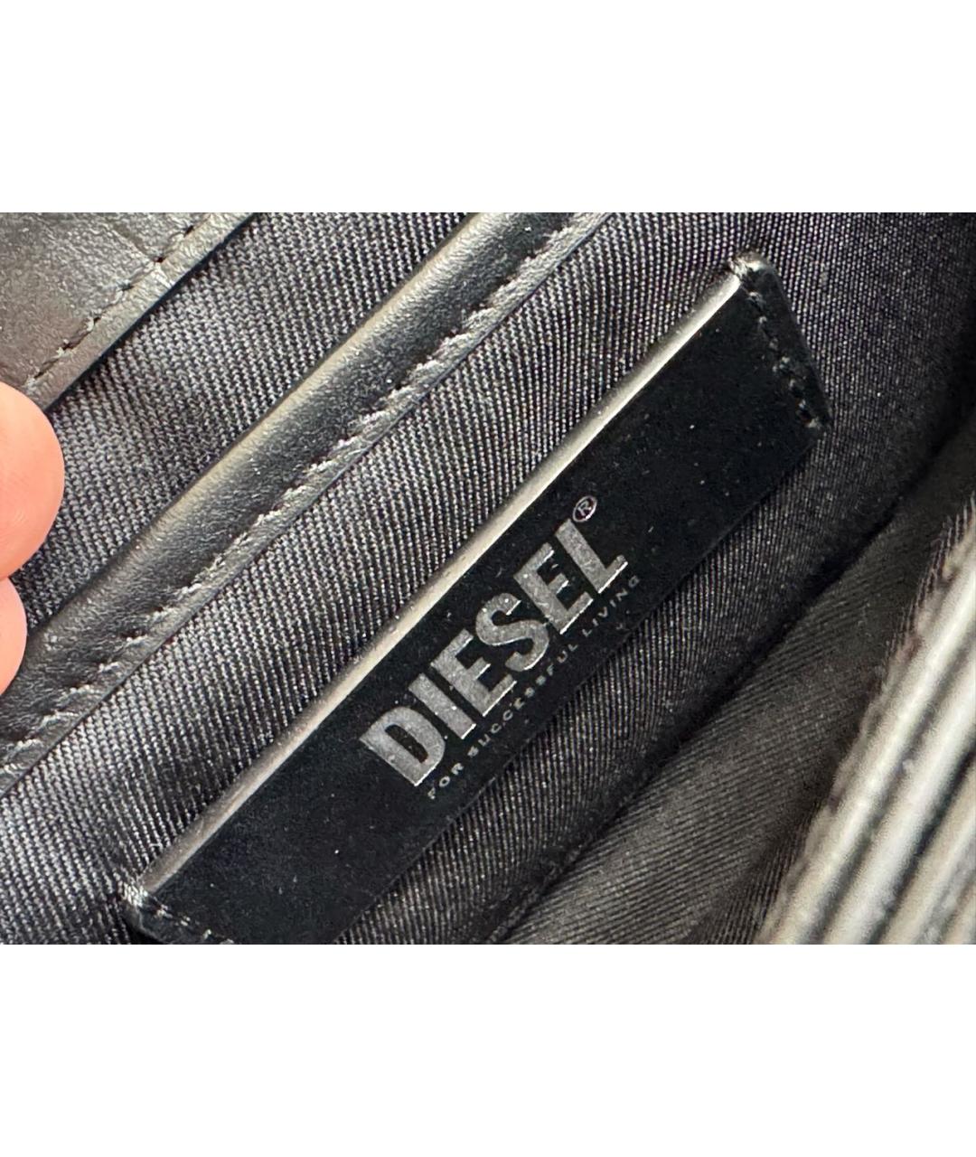 DIESEL Черная кожаная сумка через плечо, фото 4