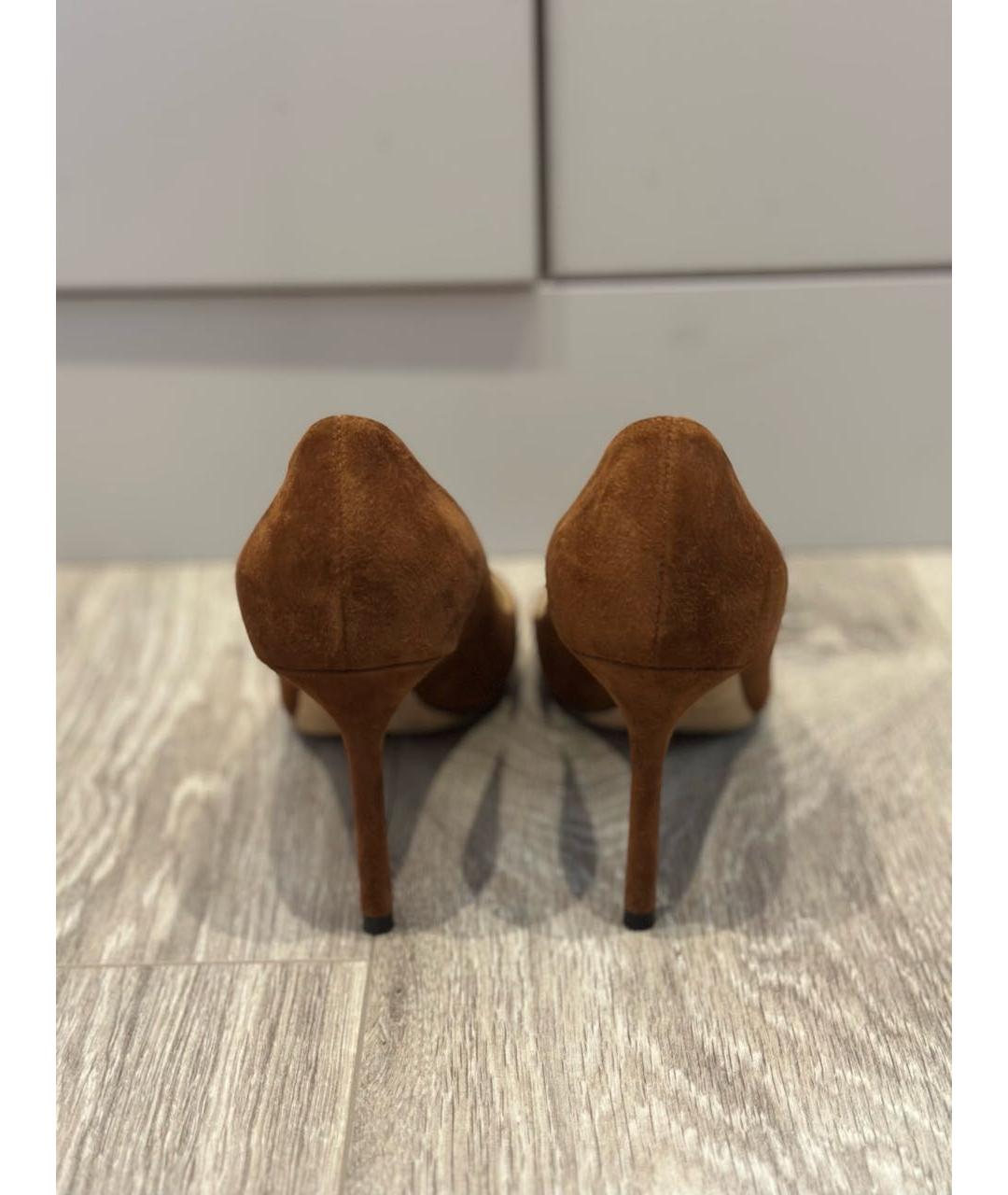 JIMMY CHOO Коричневые замшевые туфли, фото 4