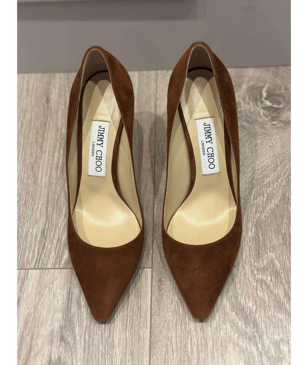JIMMY CHOO Коричневые замшевые туфли, фото 2