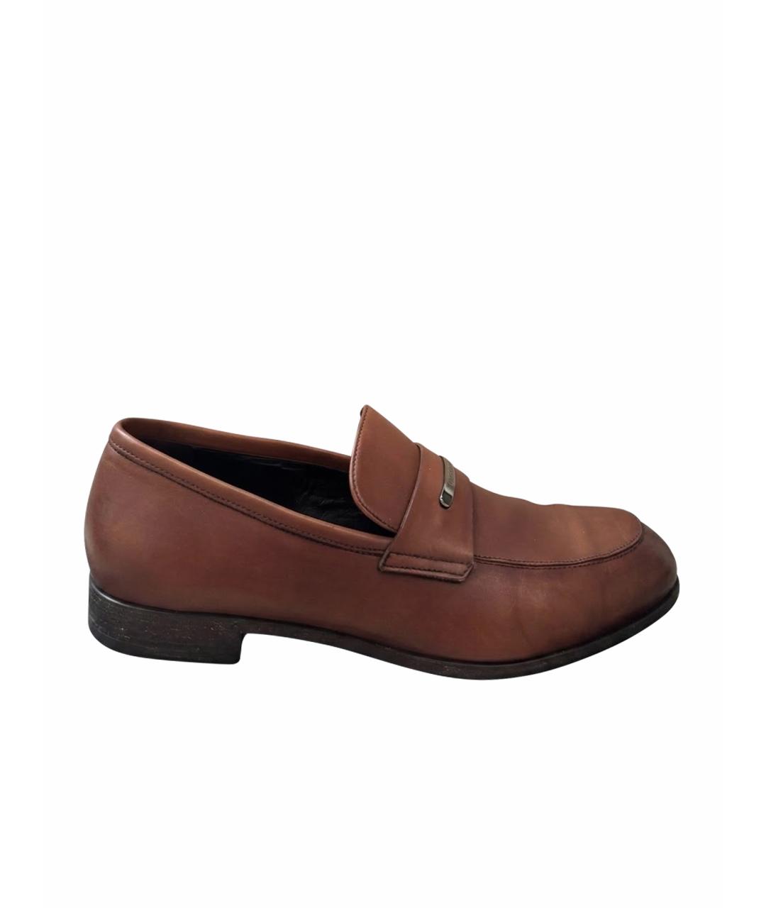 ERMENEGILDO ZEGNA XXX Коричневые кожаные лоферы, фото 1