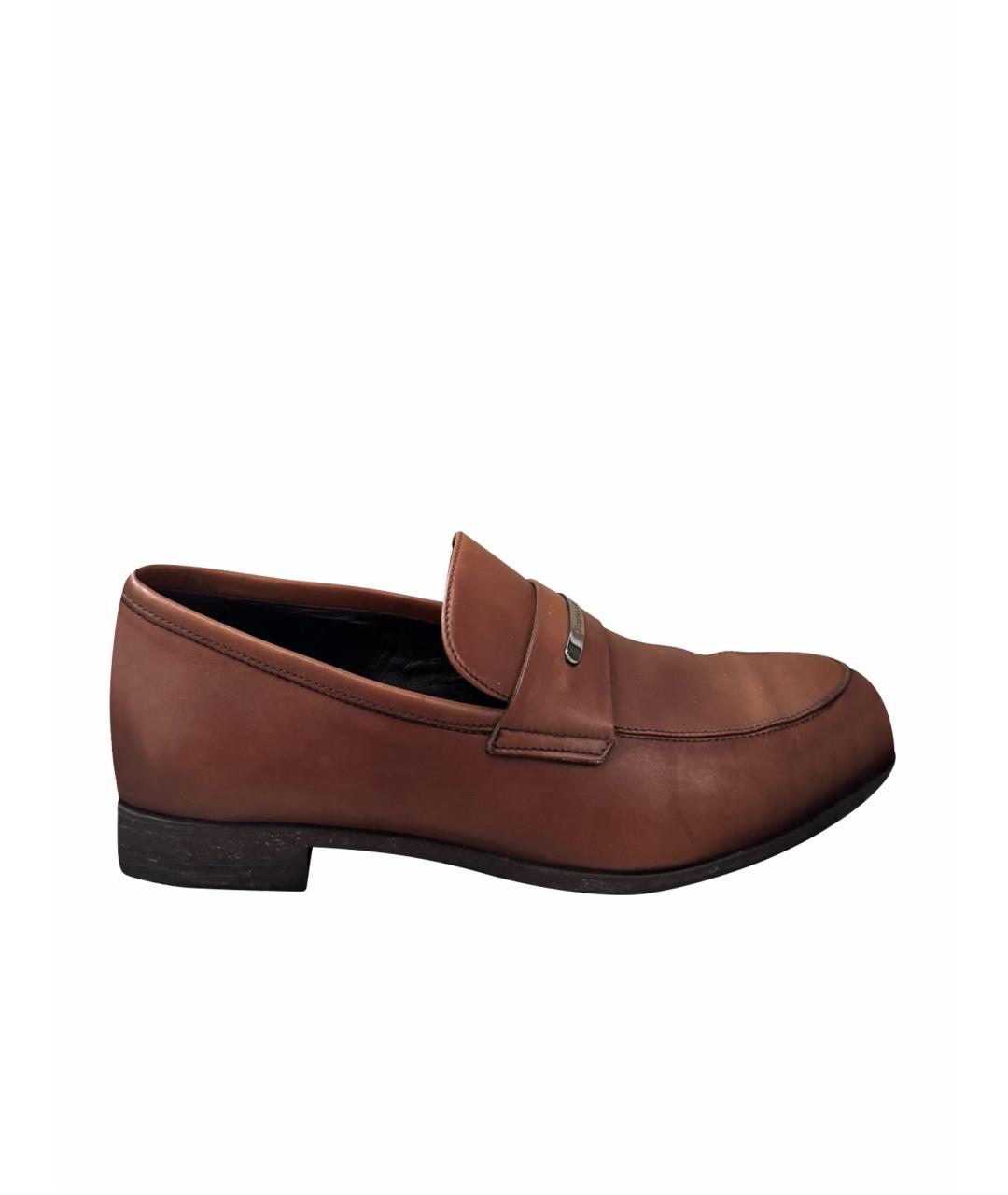 ERMENEGILDO ZEGNA XXX Коричневые кожаные лоферы, фото 5