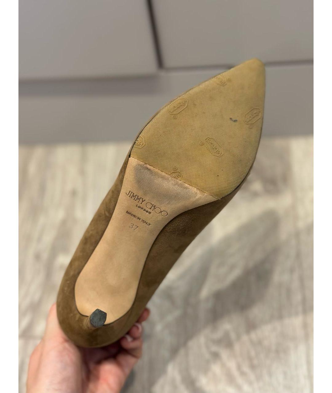 JIMMY CHOO Коричневые замшевые туфли, фото 5