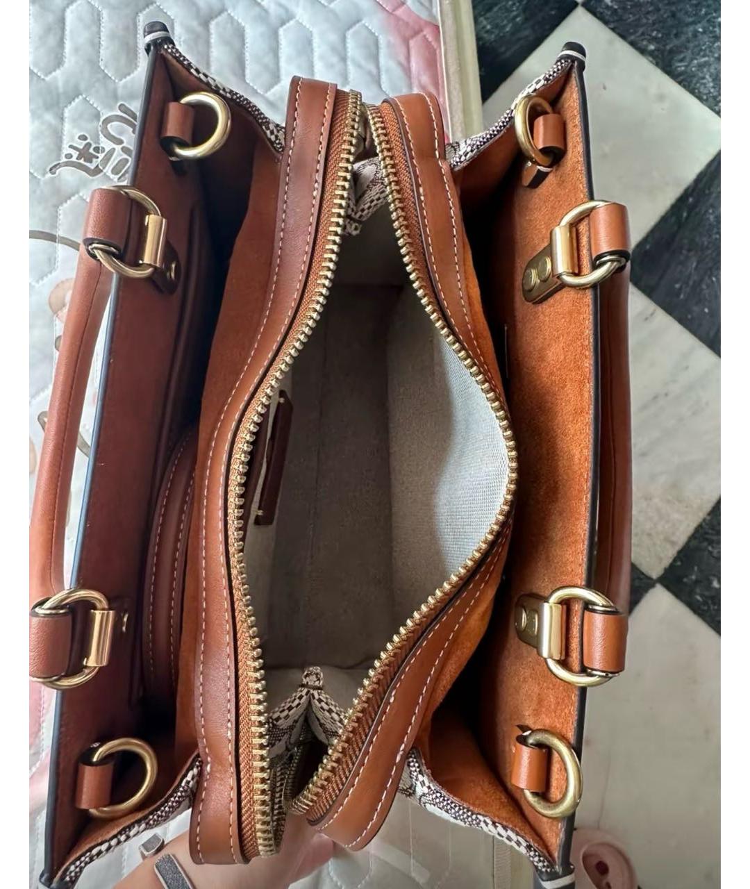 COACH Коричневая сумка тоут, фото 7