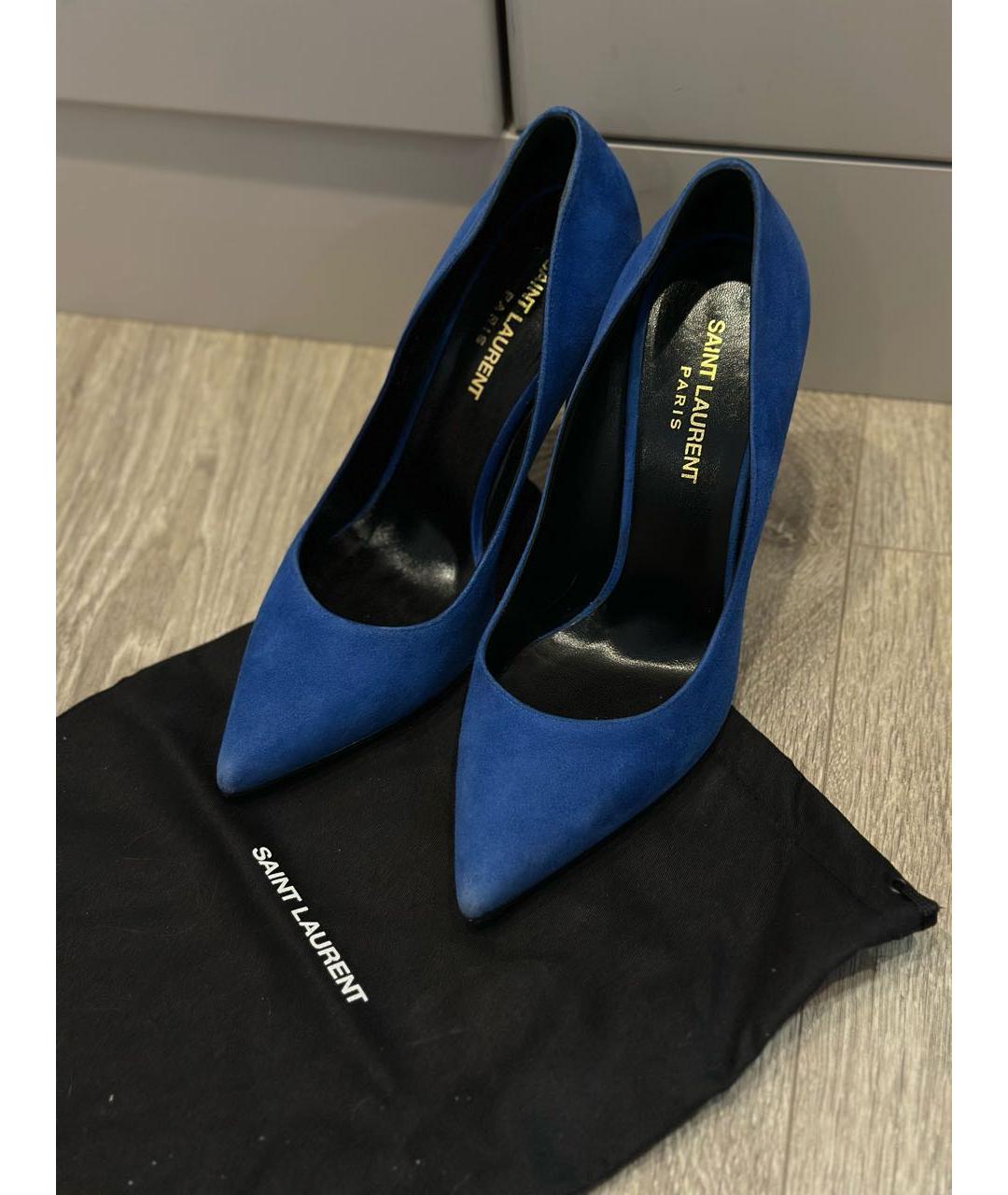 SAINT LAURENT Синие замшевые туфли, фото 3