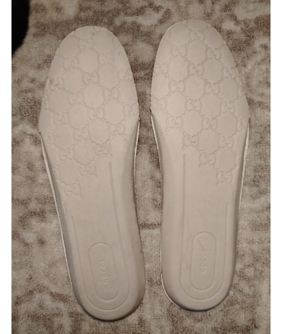 GUCCI Белые кожаные низкие кроссовки / кеды, фото 8