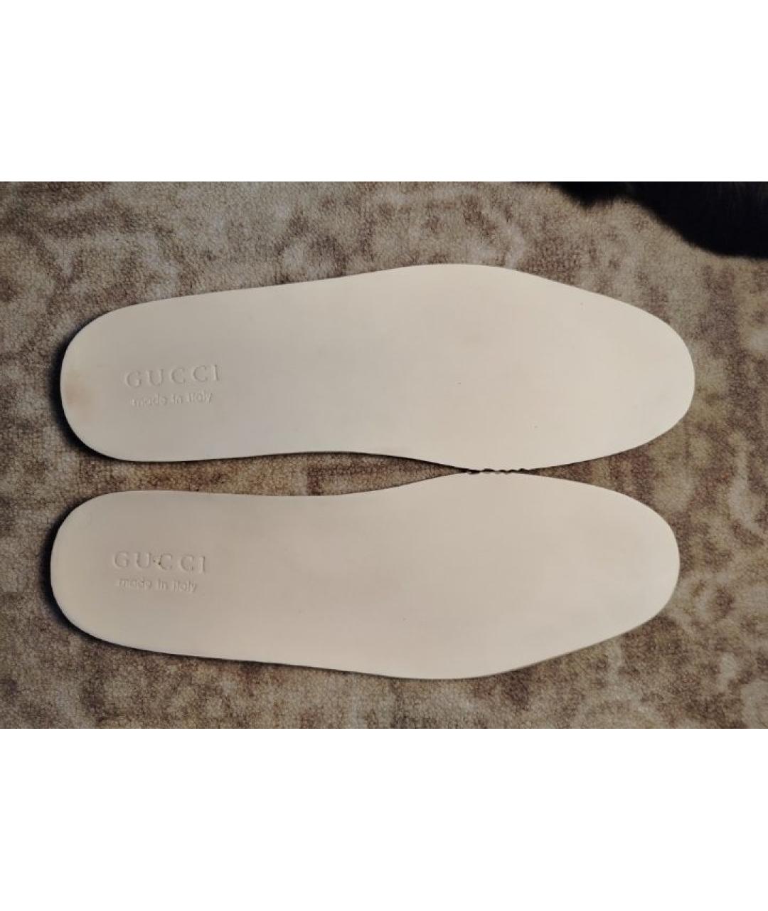 GUCCI Белые кожаные низкие кроссовки / кеды, фото 7