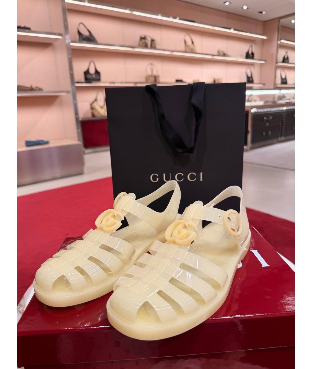 GUCCI Желтые сандалии, фото 6