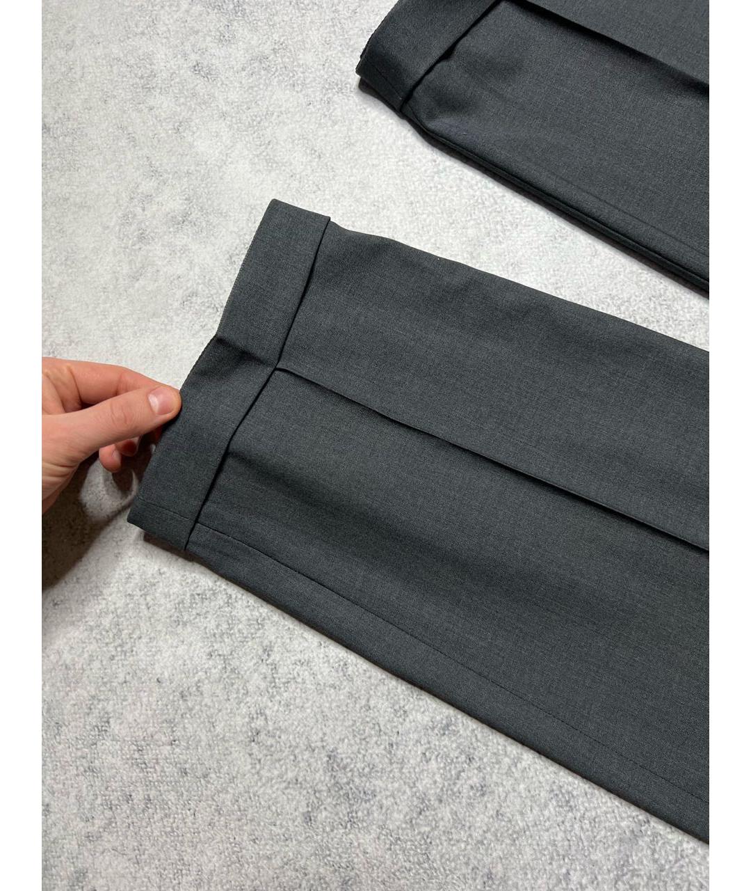 ERMENEGILDO ZEGNA XXX Серые шерстяные классические брюки, фото 3