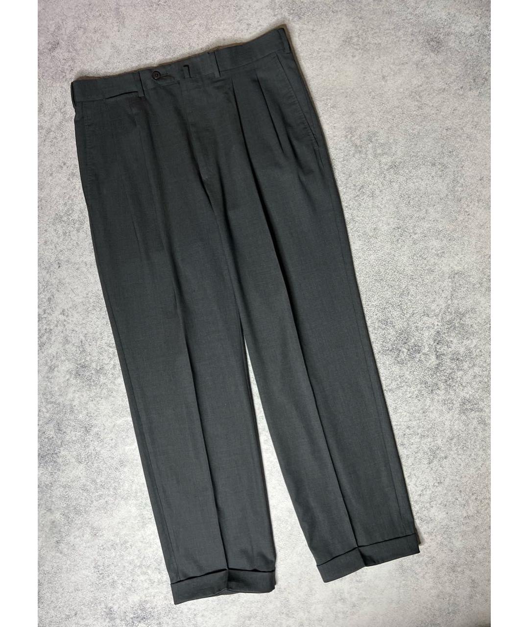 ERMENEGILDO ZEGNA XXX Серые шерстяные классические брюки, фото 9