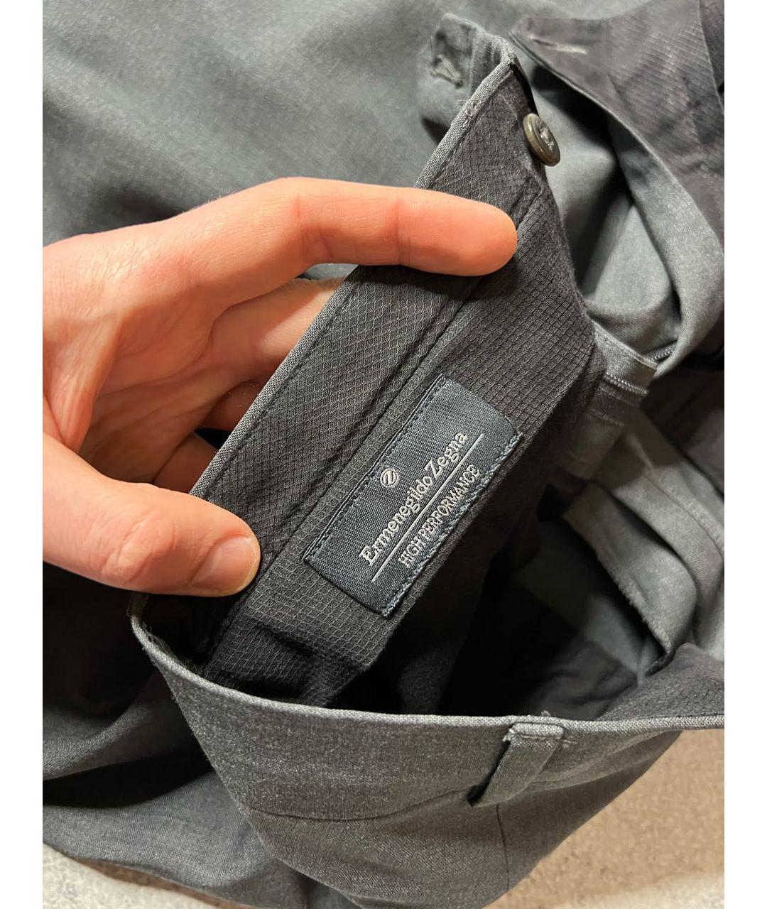 ERMENEGILDO ZEGNA XXX Серые шерстяные классические брюки, фото 7