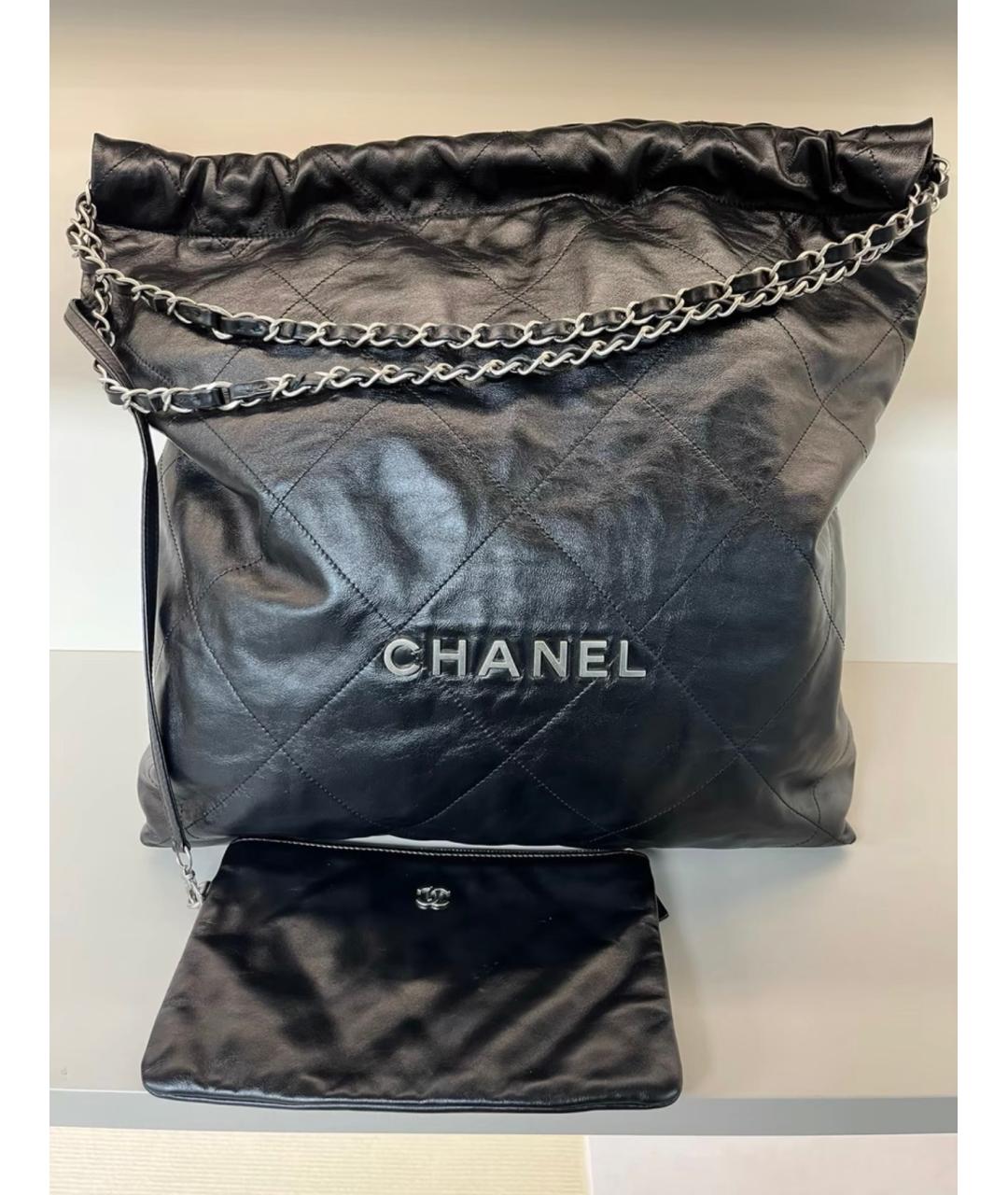 CHANEL Черная кожаная сумка через плечо, фото 2