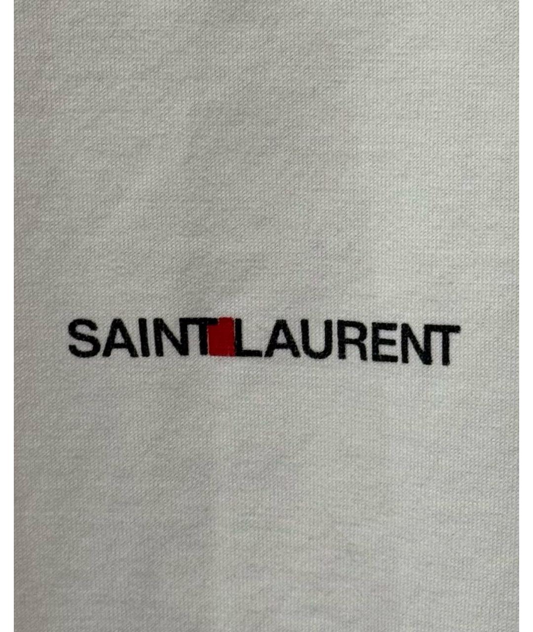 SAINT LAURENT Белая хлопковая футболка, фото 3