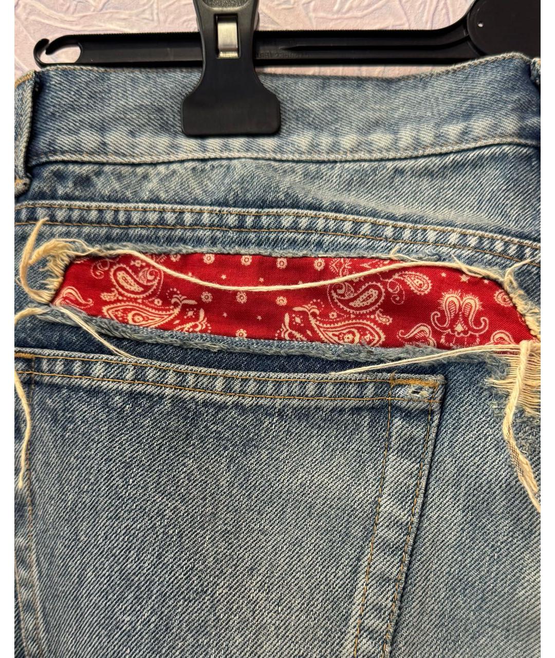 SAINT LAURENT Синие хлопковые джинсы скинни, фото 3
