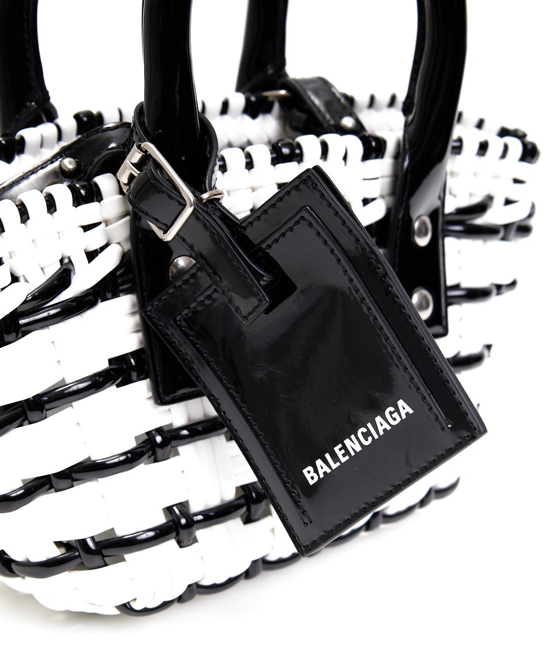 BALENCIAGA Белая плетеная сумка с короткими ручками, фото 4
