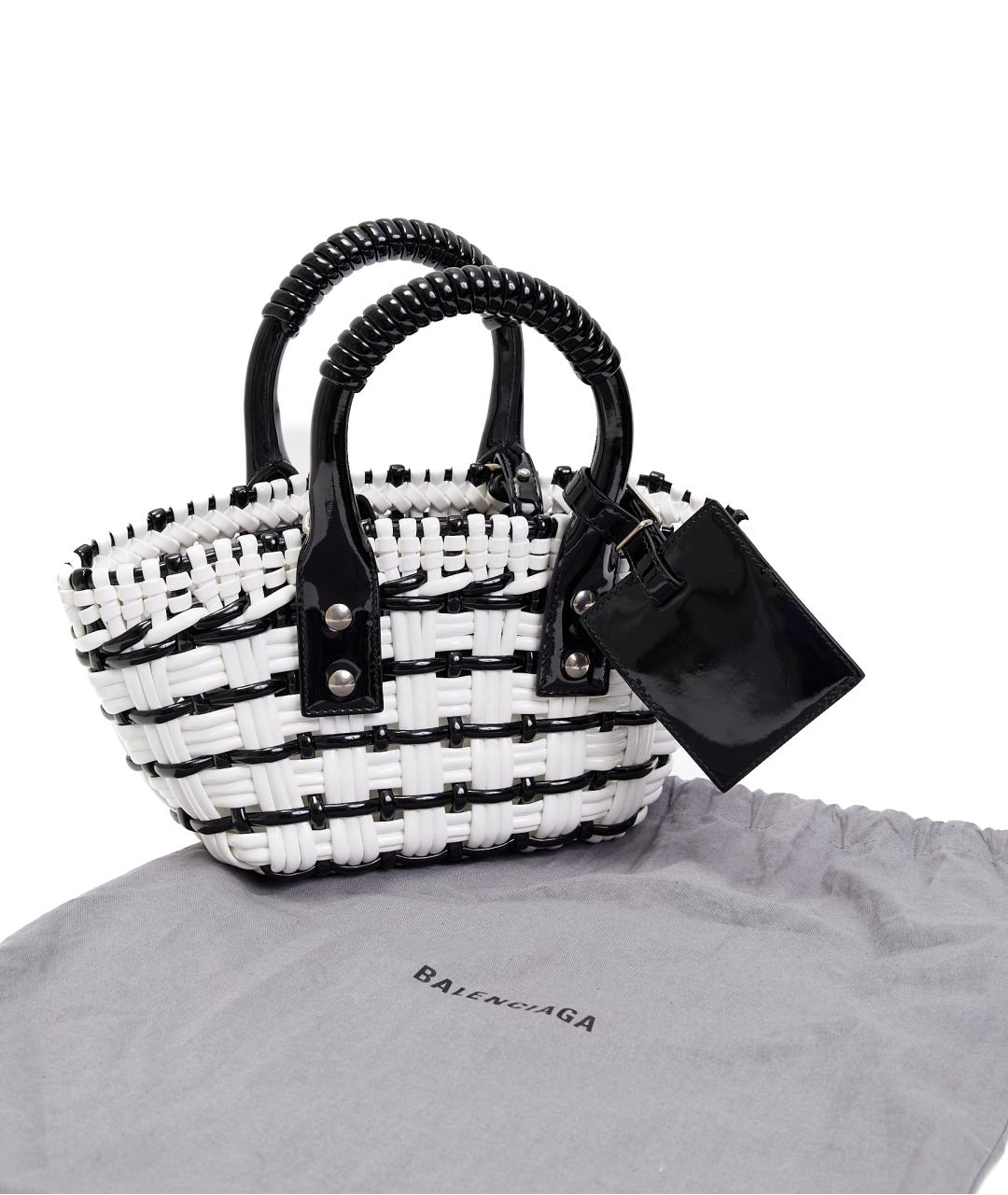 BALENCIAGA Белая плетеная сумка с короткими ручками, фото 7