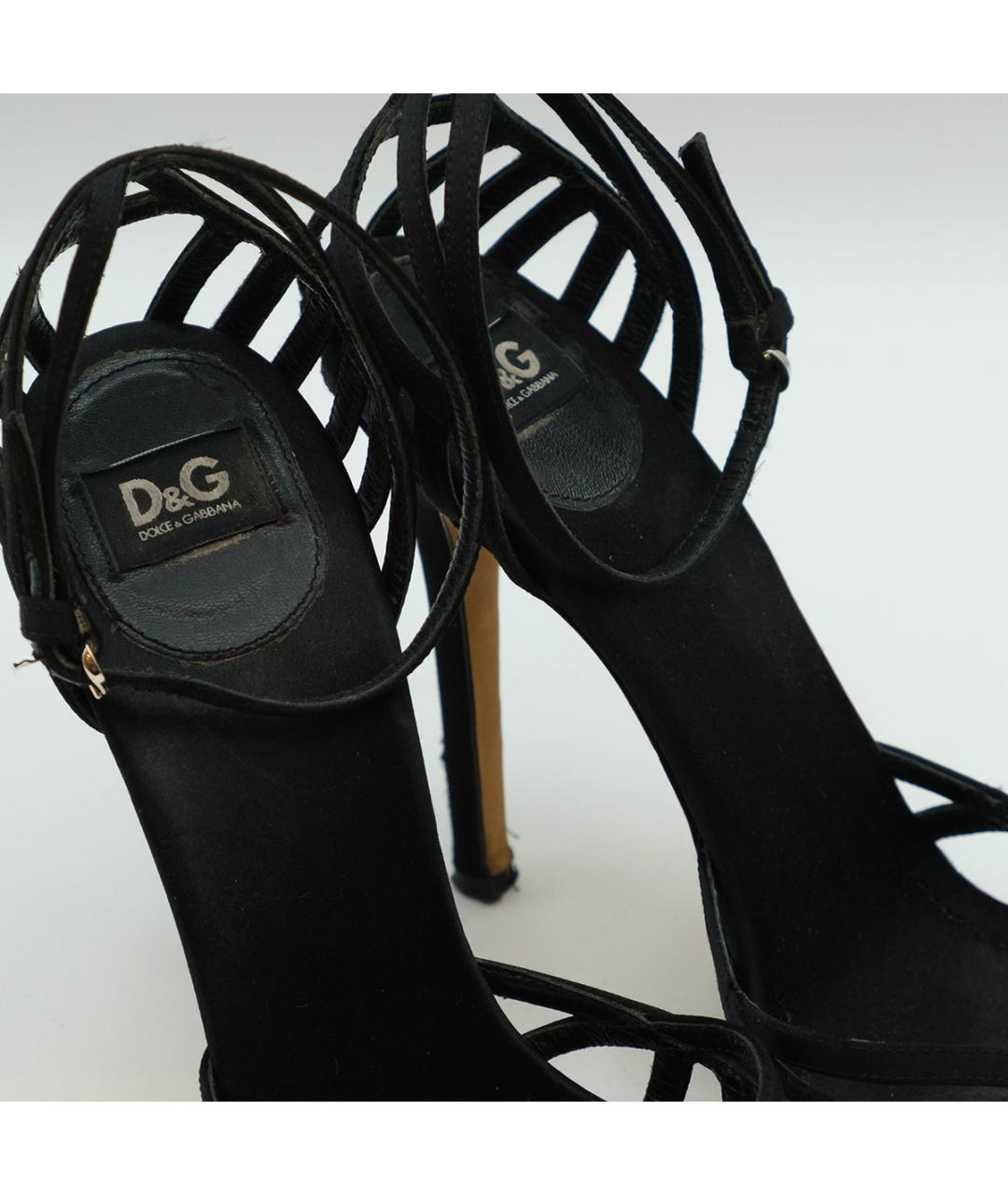 DOLCE&GABBANA Черные текстильные босоножки, фото 4