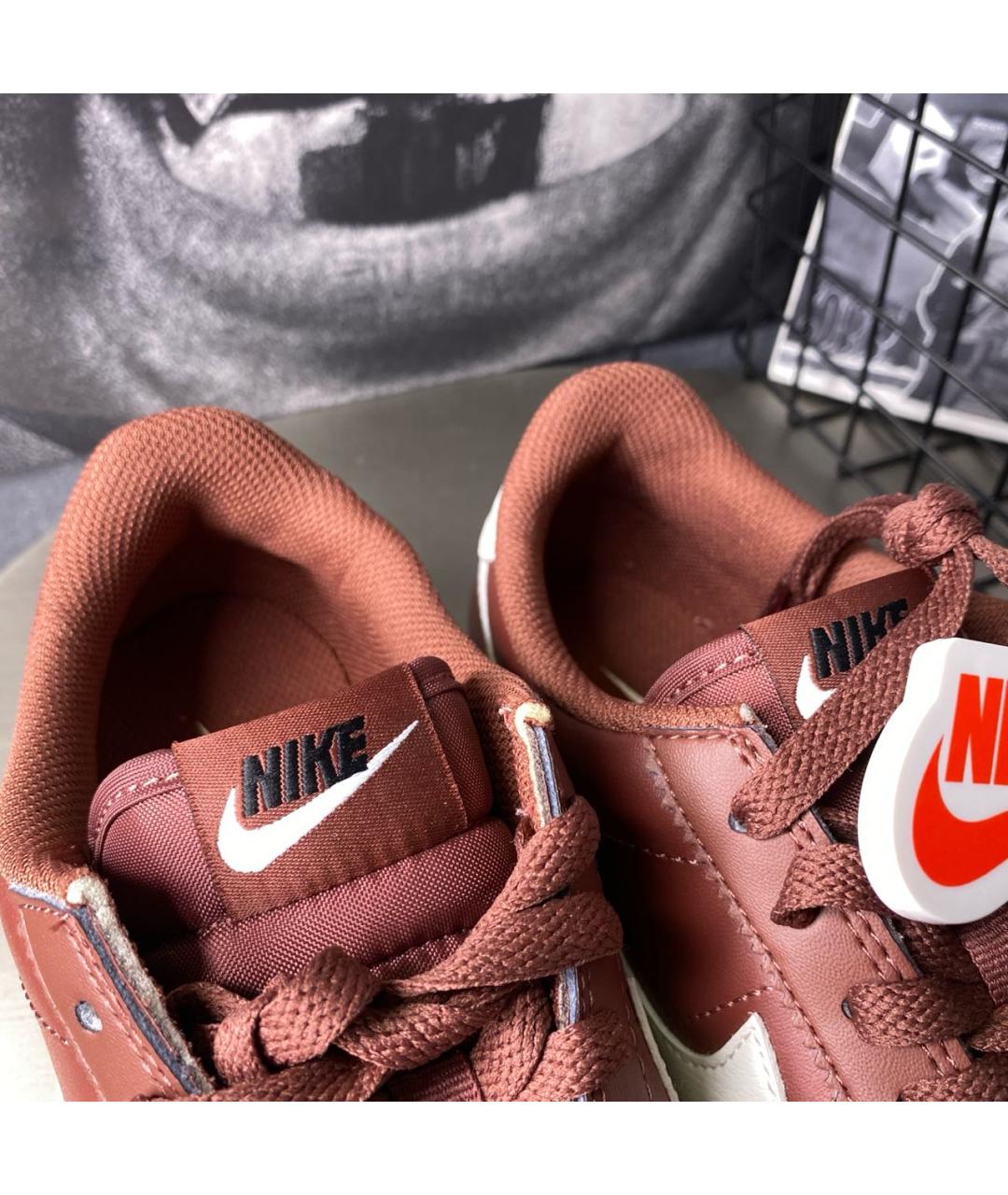 NIKE Бордовые кроссовки из искусственной кожи, фото 6