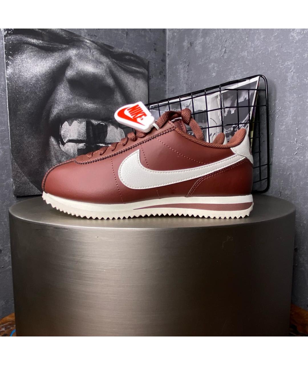 NIKE Бордовые кроссовки из искусственной кожи, фото 2