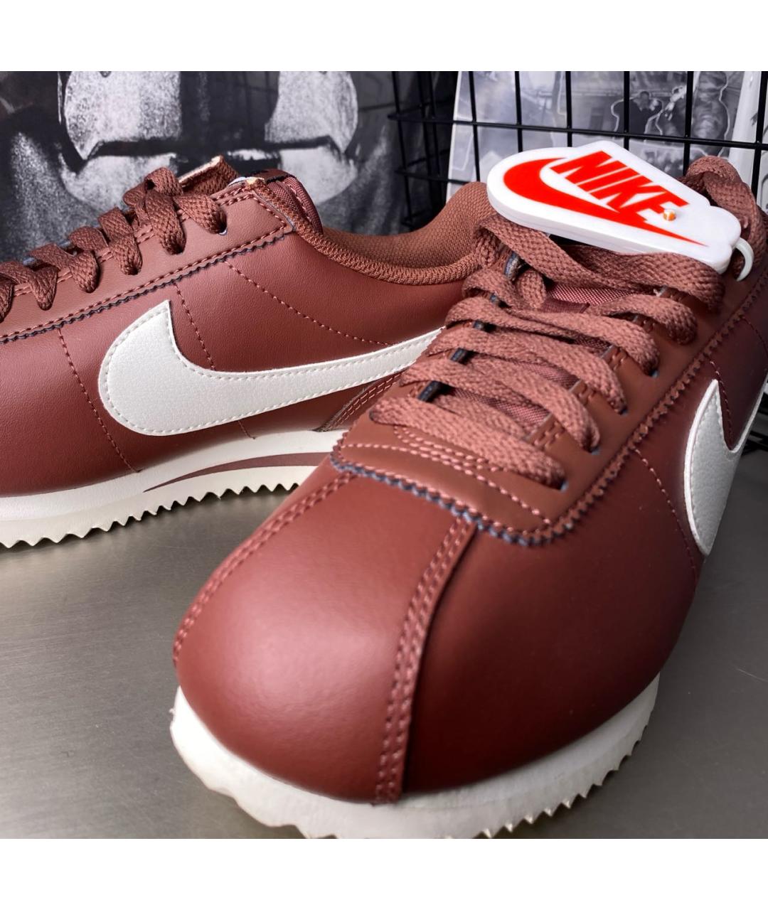 NIKE Бордовые кроссовки из искусственной кожи, фото 5