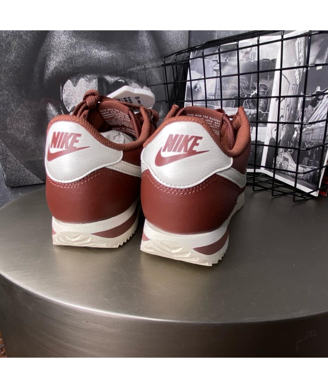 NIKE Бордовые кроссовки из искусственной кожи, фото 4