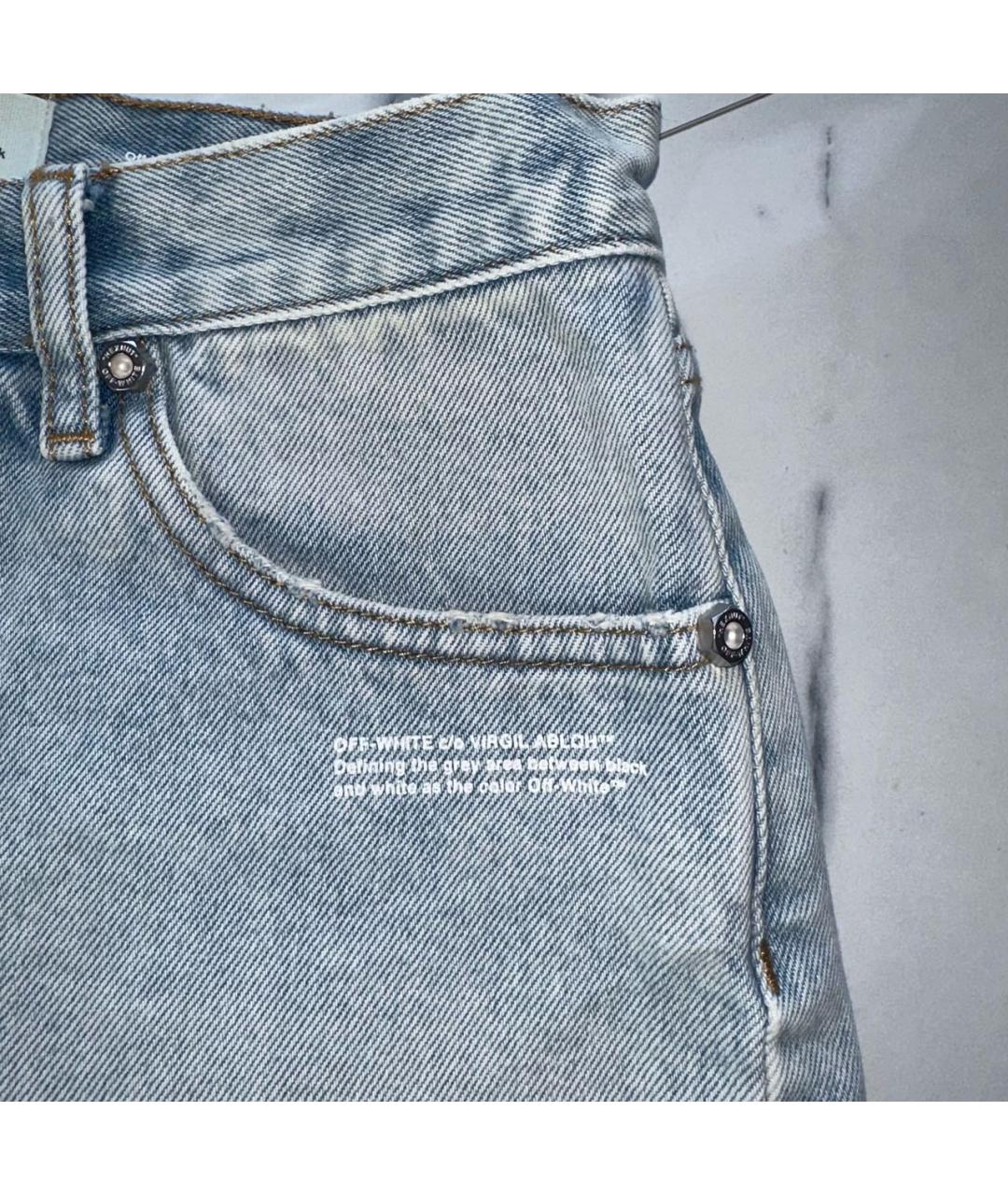 OFF-WHITE Голубые хлопковые шорты, фото 5