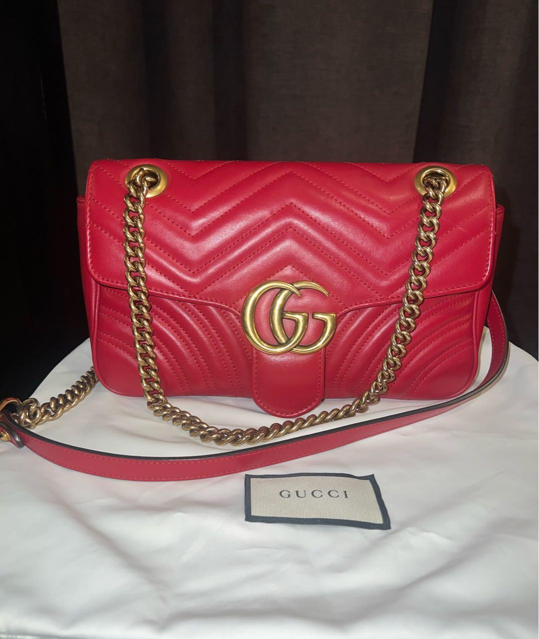 GUCCI Красная кожаная сумка через плечо, фото 5