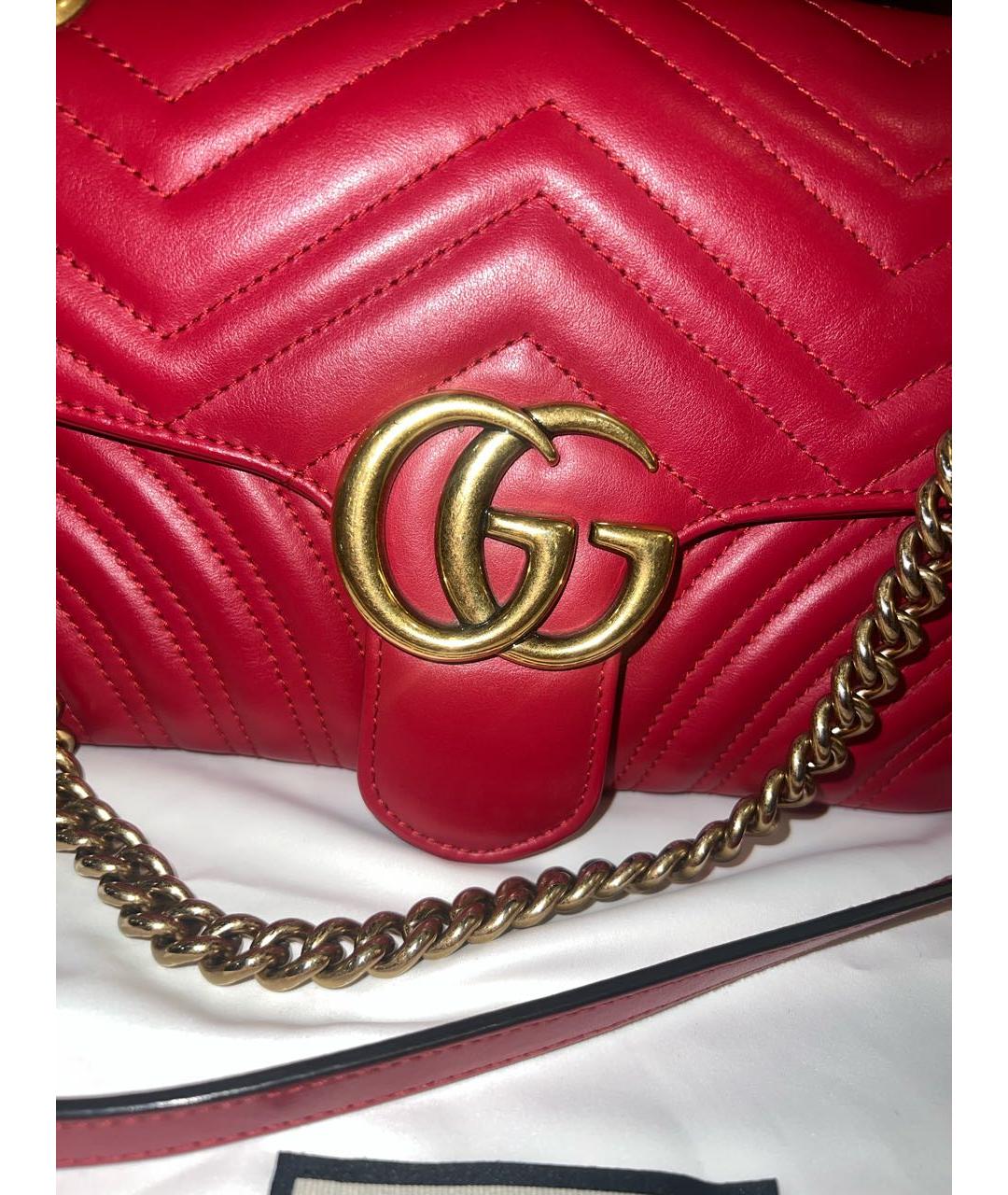 GUCCI Красная кожаная сумка через плечо, фото 4