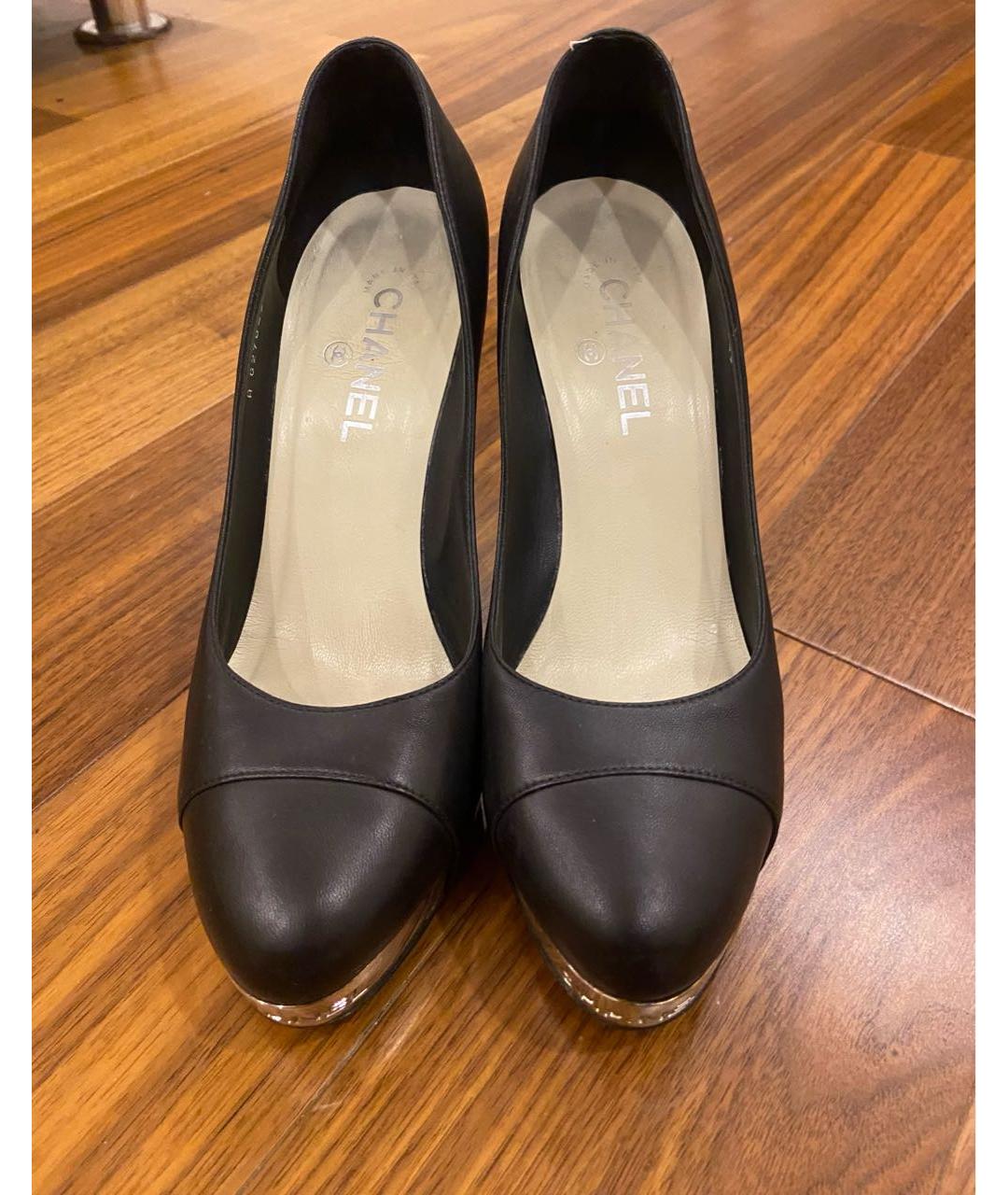 CHANEL Черные кожаные туфли, фото 2