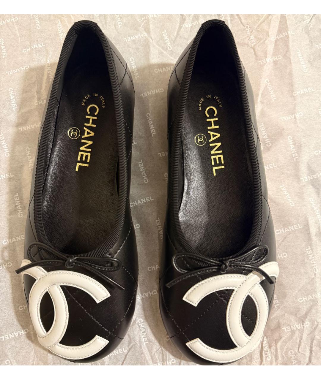 CHANEL Черные кожаные балетки, фото 3