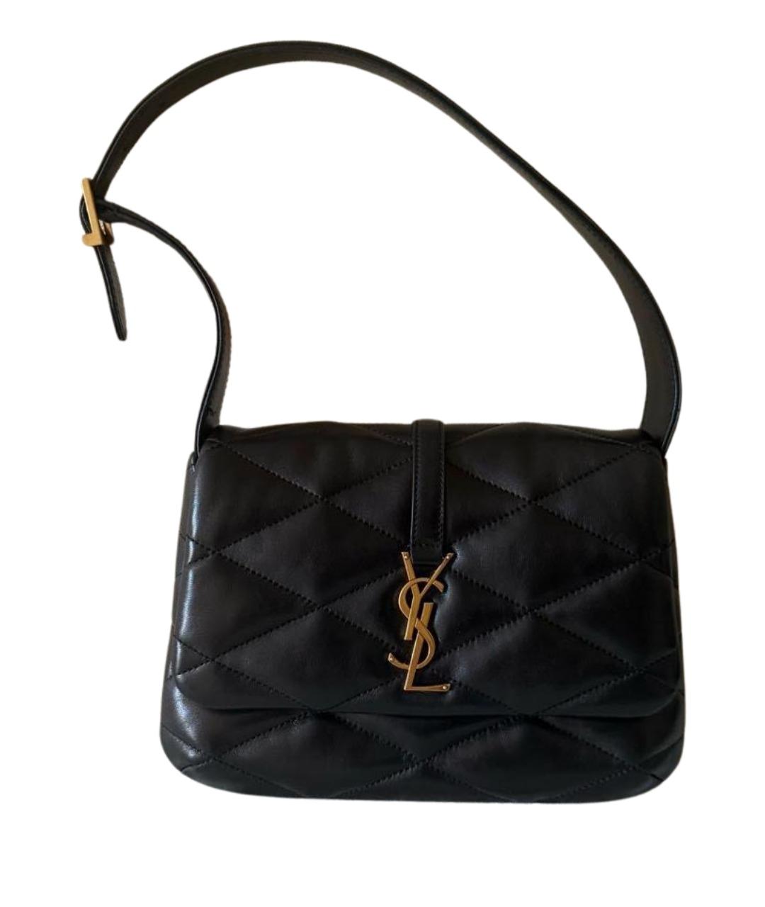 SAINT LAURENT Черная кожаная сумка с короткими ручками, фото 1