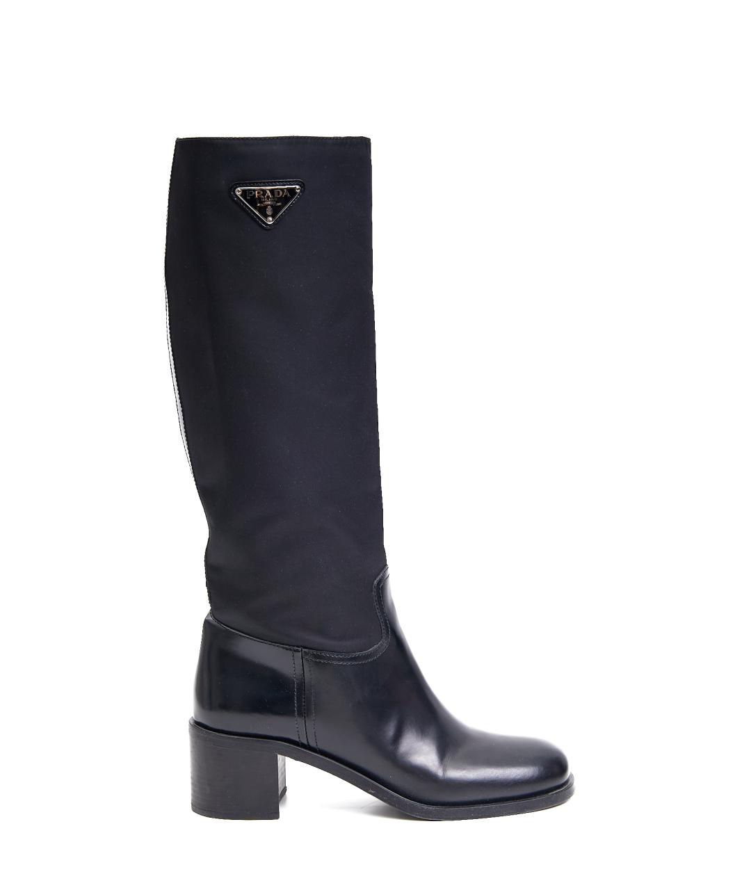 PRADA Черные кожаные сапоги, фото 6