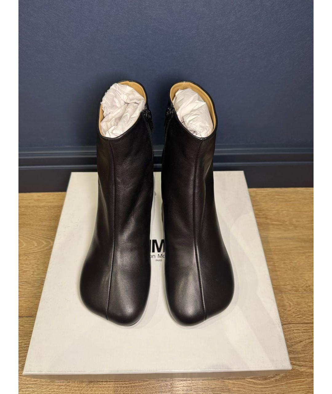 MAISON MARGIELA Черные кожаные ботильоны, фото 2