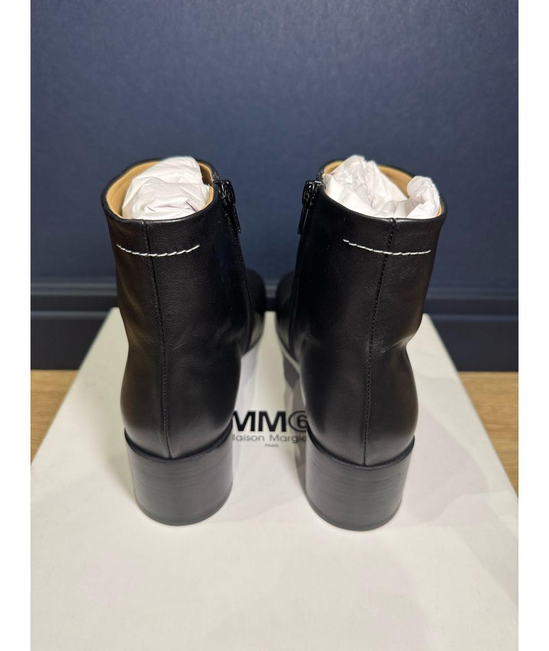 MAISON MARGIELA Черные кожаные ботильоны, фото 3