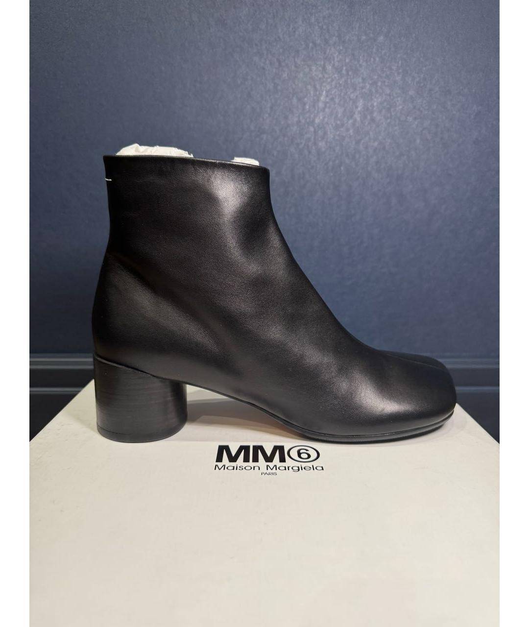 MAISON MARGIELA Черные кожаные ботильоны, фото 9